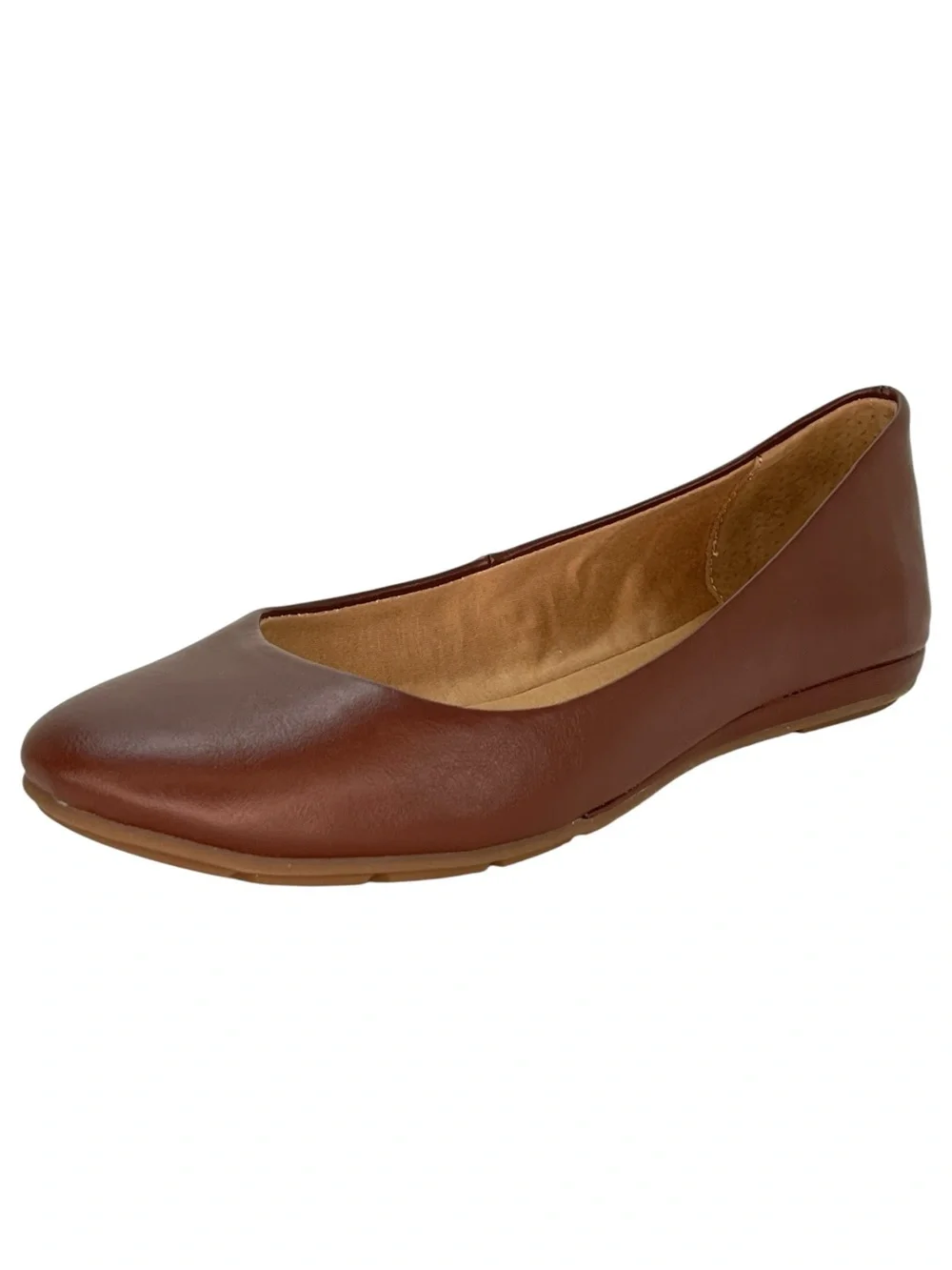 Sun + Stone Eliana Brown Faux Leather Womens Flats Size 9.5M
